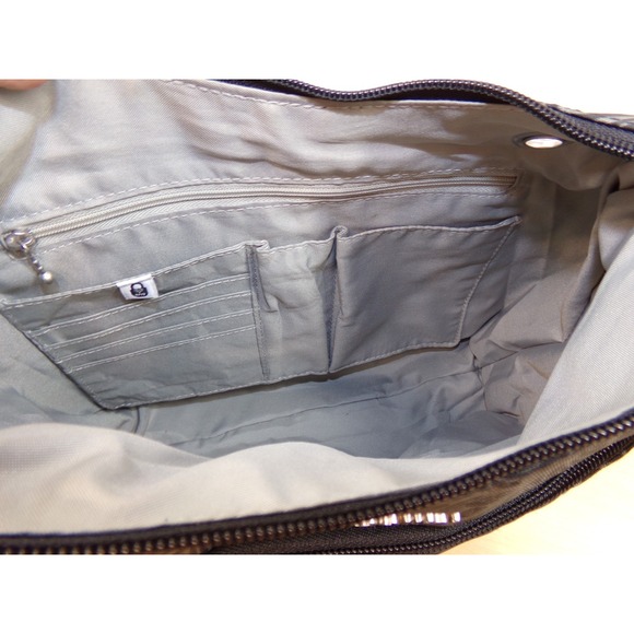 Baggallini Free Time Crossbody Purse Midnight Blossom Black Gray - Picture 6 of 8